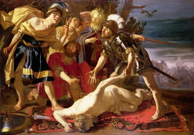Achilles: Deciding to Resume Fighting Upon the Death of Patrocles by Theodore van Baburen